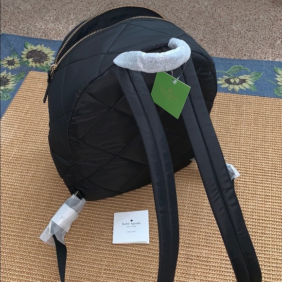 ❌SOLD❌NWT Kate Spade ♠️ Black Quilted Backpack - Picture 6 of 8